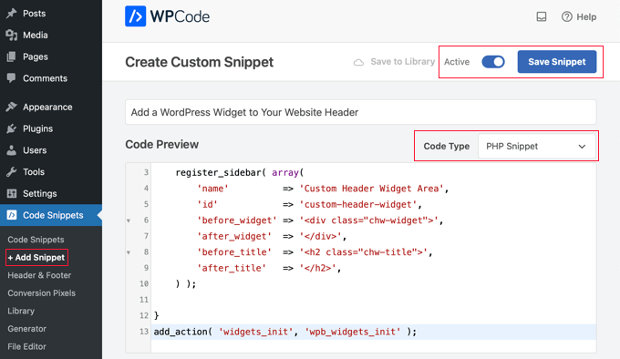 Adding the Code Snippet to WPCode Adding the Code Snippet to WPCode