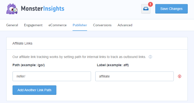 Publisher setting Publisher setting