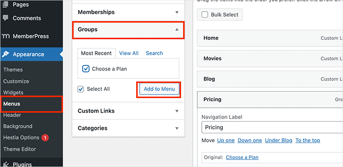 Link para a página de preços