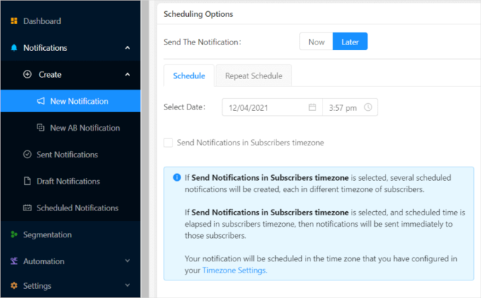Scheduling notifications in PushEngage Scheduling notifications in PushEngage