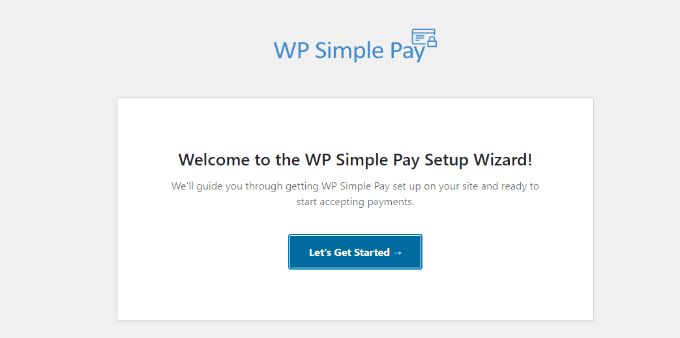 WP Simple Pay setup wizard WP Simple Pay setup wizard