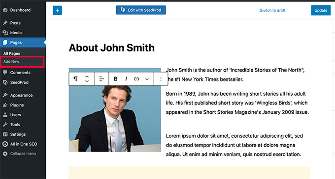 Add new page Add new page