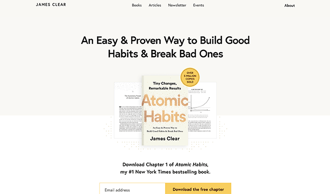 James Clear - Ejemplo de sitio web de autor James Clear - Ejemplo de sitio web de autor