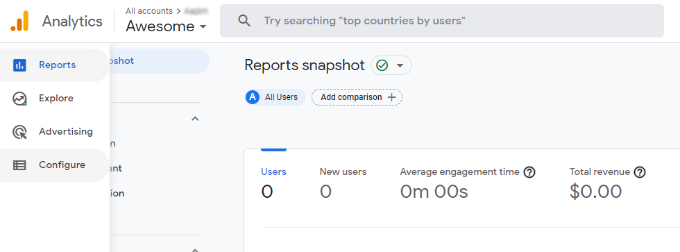 Go to configure Go to configure