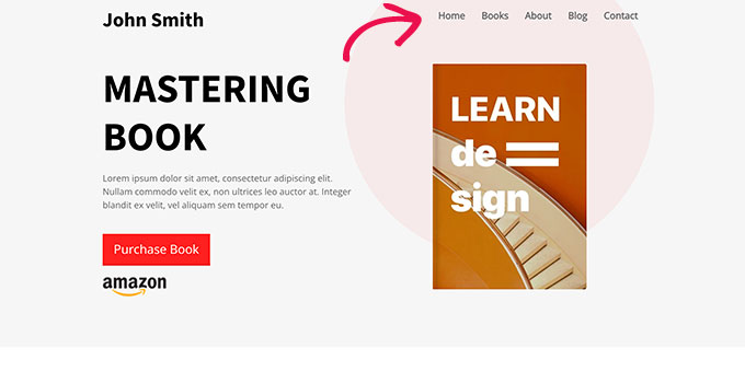 Menú de navegación mostrado Menú de navegación mostrado