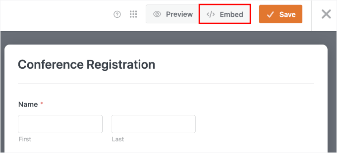 Embedding paperless form