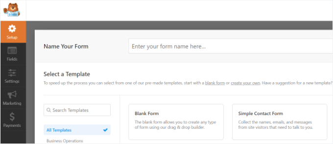 Naming WPForms form