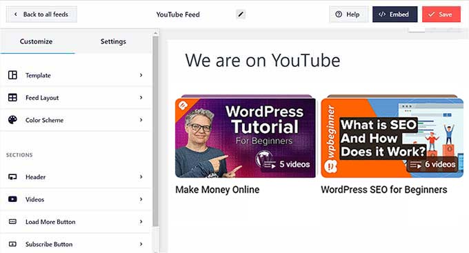 YouTube feed editor YouTube feed editor
