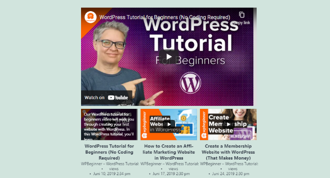 YouTube Playlist preview YouTube Playlist preview