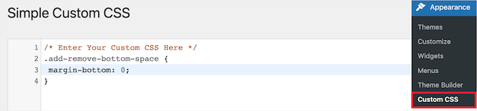 Code mit dem Plugin Simple Custom CSS hinzufügen