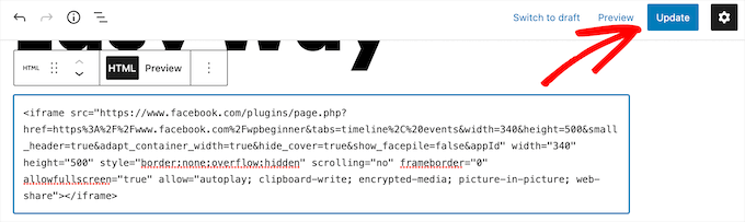 iFrame kodunu yapıştırın ve kaydedin