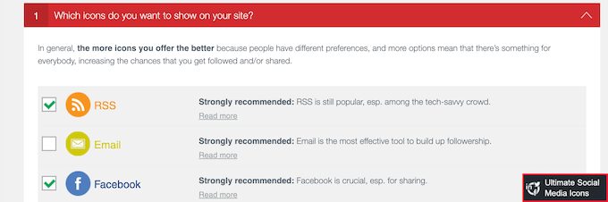 Gösterilecek simgeleri seçin