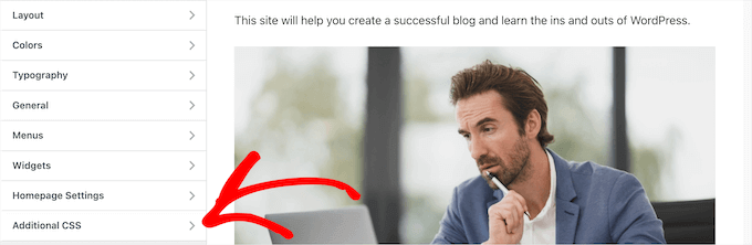 Zusätzliches CSS anklicken