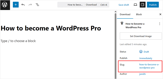 The download link for an Easy Digital Downloads product
