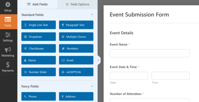 Edit event form Edit event form