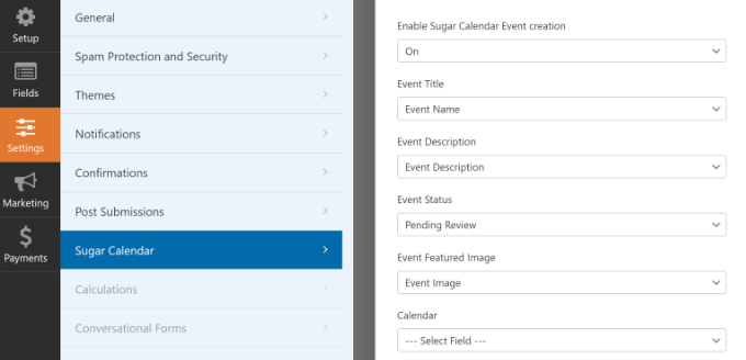 Enable sugar calendar in WPForms Enable sugar calendar in WPForms