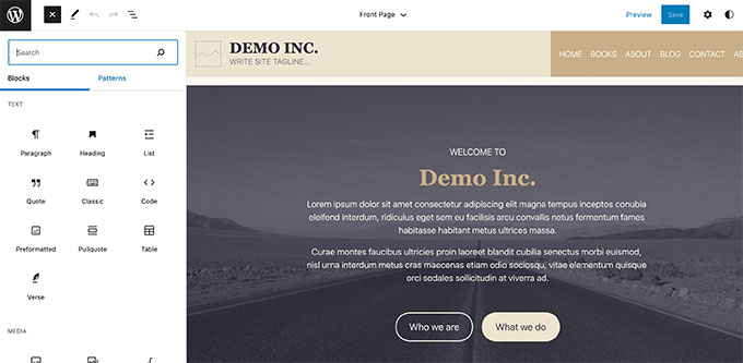 Tam site düzenleyici