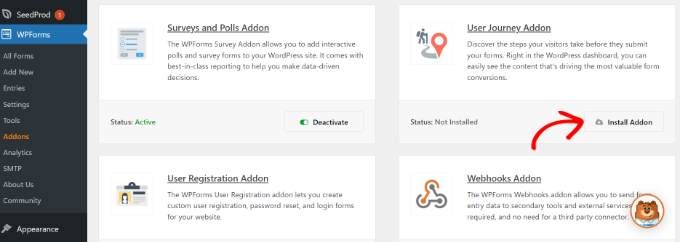 Install user journey addon Install user journey addon