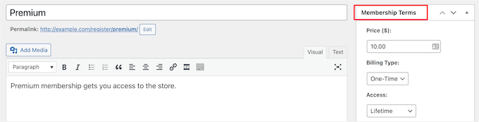 Enter subscription plan information