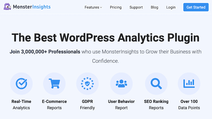 The MonsterInsights analytics plugin