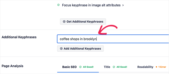 Usar frases clave múltiples Usar frases clave múltiples