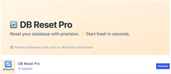 DB Reset Pro free plugin DB Reset Pro free plugin