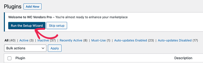 Run setup wizard for pro version Run setup wizard for pro version