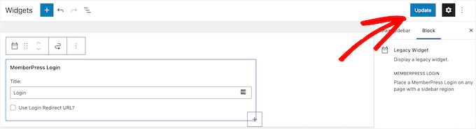 Save MemberPress login widget
