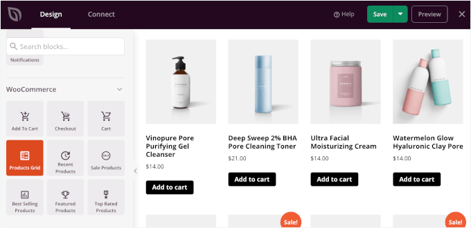 Adding WooCommerce's Product Grid block