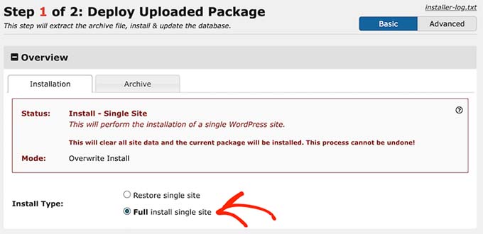 Site migration with Duplicator