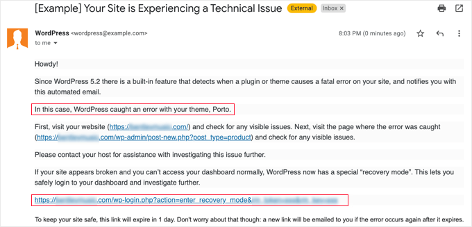 Technical Difficulties Email With Link to Recovery Mode Technical Difficulties Email With Link to Recovery Mode