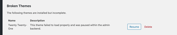 Recovery Mode Can Identify the Theme Causing a Problem Recovery Mode Can Identify the Theme Causing a Problem