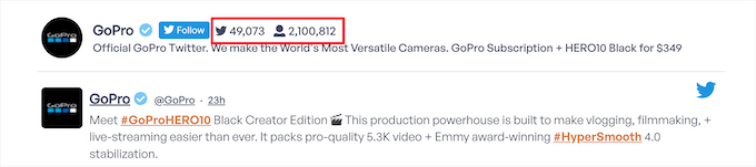 Twitter takipçi örneği