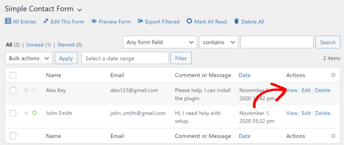 View the action of each user View the action of each user
