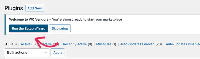 Run core set up wizard Run core set up wizard