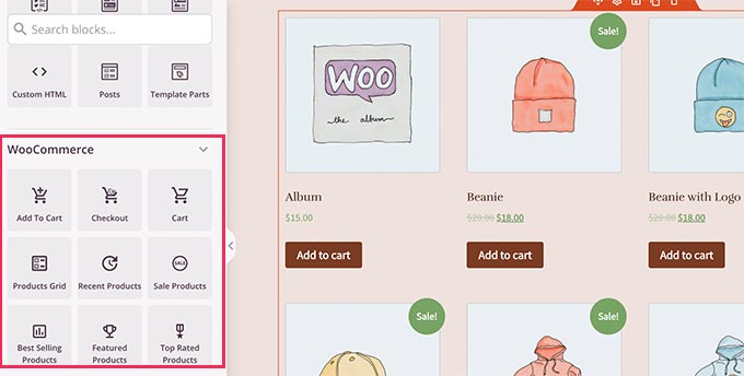 WooCommerce blokları