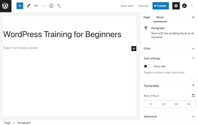 wordpress-editor-sales The WordPress Gutenberg editor.