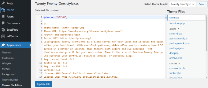 Add custom code to theme files Add custom code to theme files