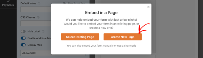 Click the 'Create New Page' Button Click the 'Create New Page' Button