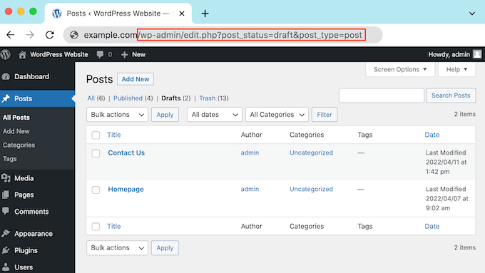 URL-ul pentru articolele tale ciornă WordPress URL-ul pentru articolele tale ciornă WordPress