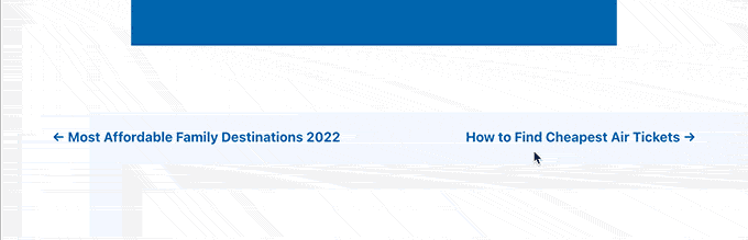 Estilo CSS de enlace siguiente y anterior