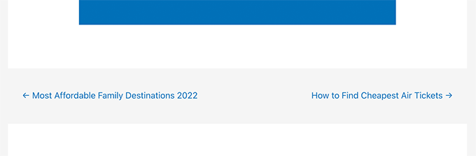 Enlaces de siguiente y anterior con flecha