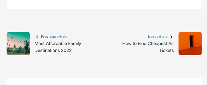 Enlaces de siguiente y anterior con miniaturas