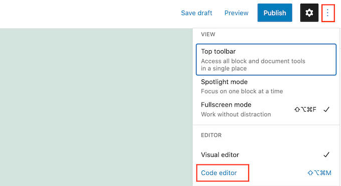 Editorul de cod WordPress Editorul de cod WordPress