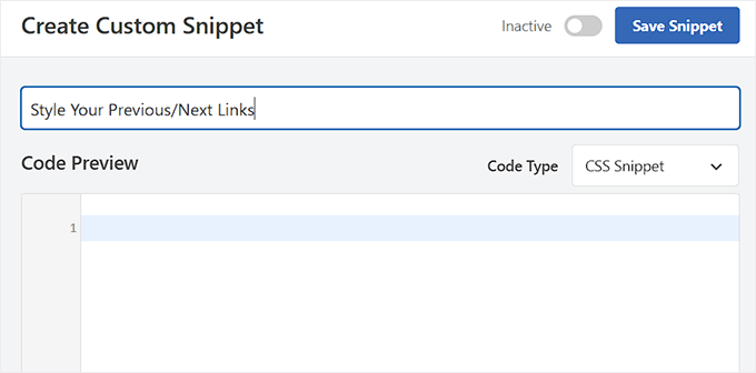 Agregar título para el fragmento de CSS