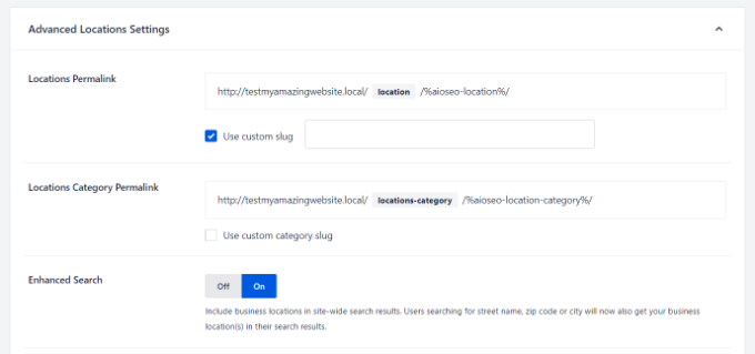 Advanced settings for local SEO Advanced settings for local SEO