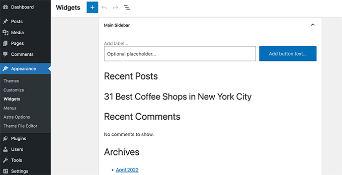 Widgeturi bazate pe blocuri Widgeturi bazate pe blocuri