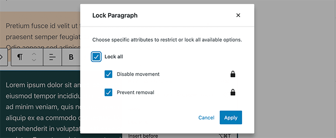 Blokowanie bloków w WordPress 6.0