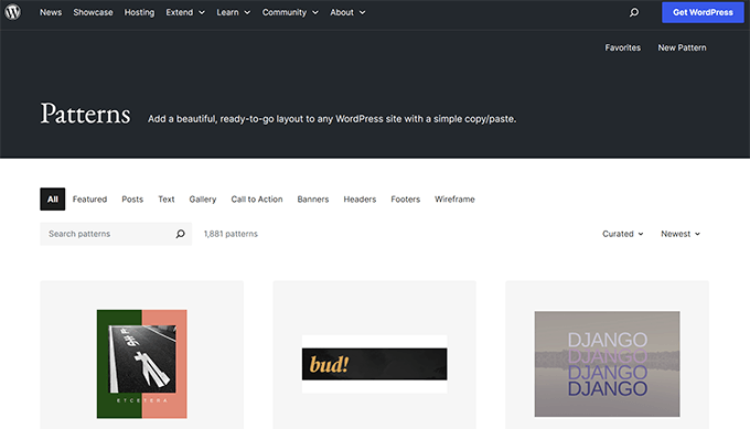 WordPress block patterns directory WordPress block patterns directory