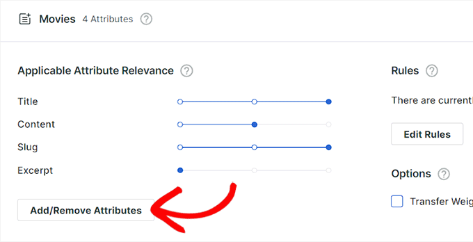 Click Add/Remove attributes button Click Add/Remove attributes button